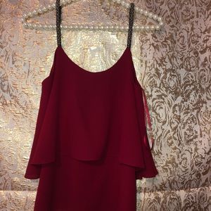 Flowy burgundy tank.